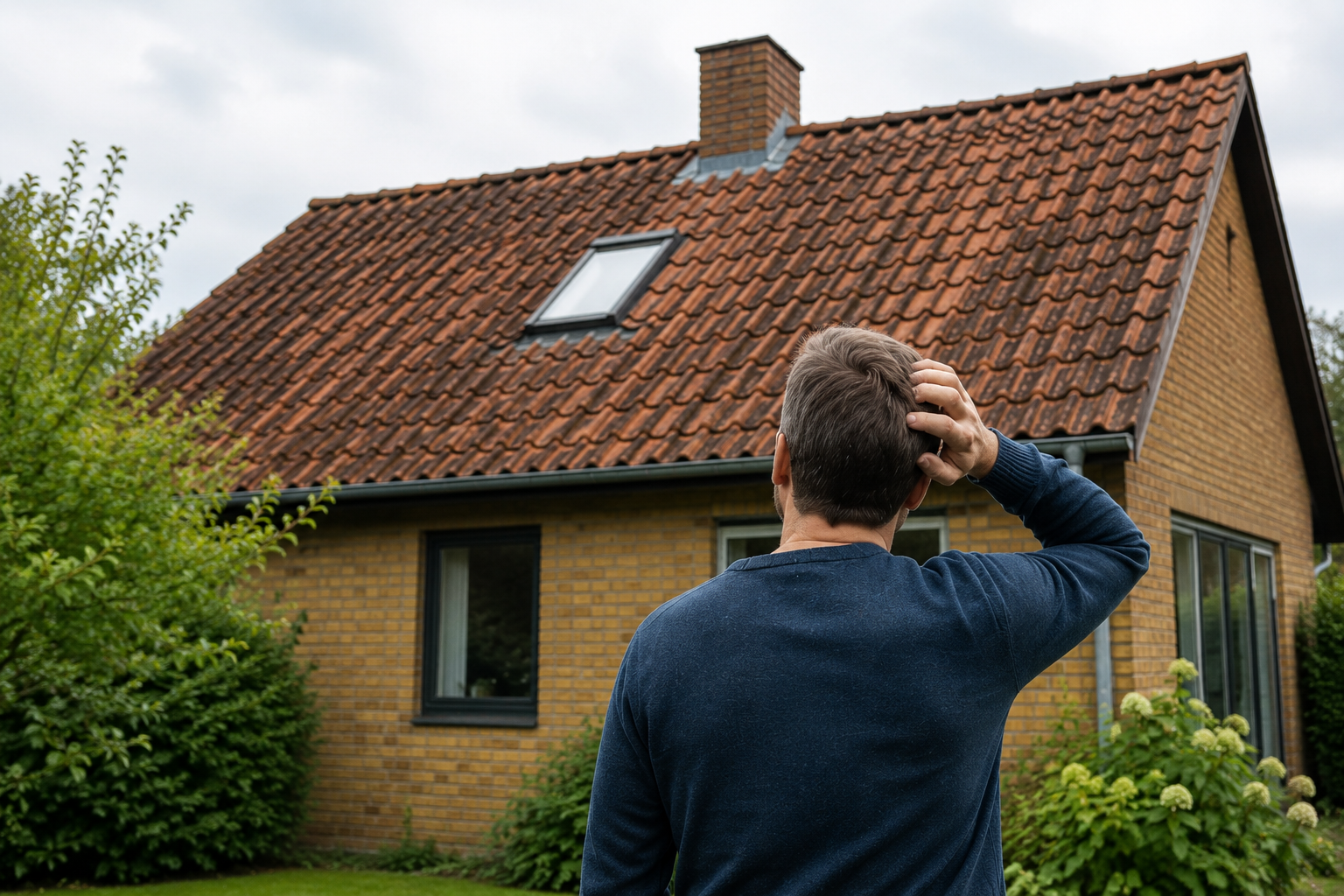 Boligejer vurderer sit tegltag før montering af solceller